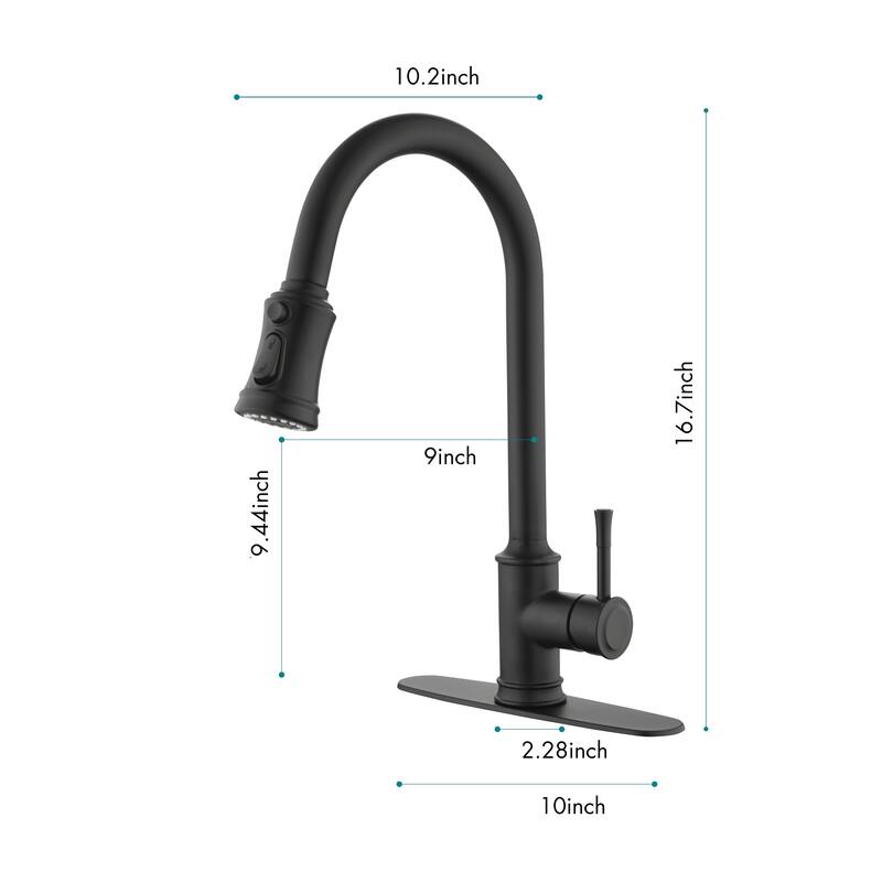 High Arc Stainless Steel Kitchen Faucet with Pull Down Sprayer