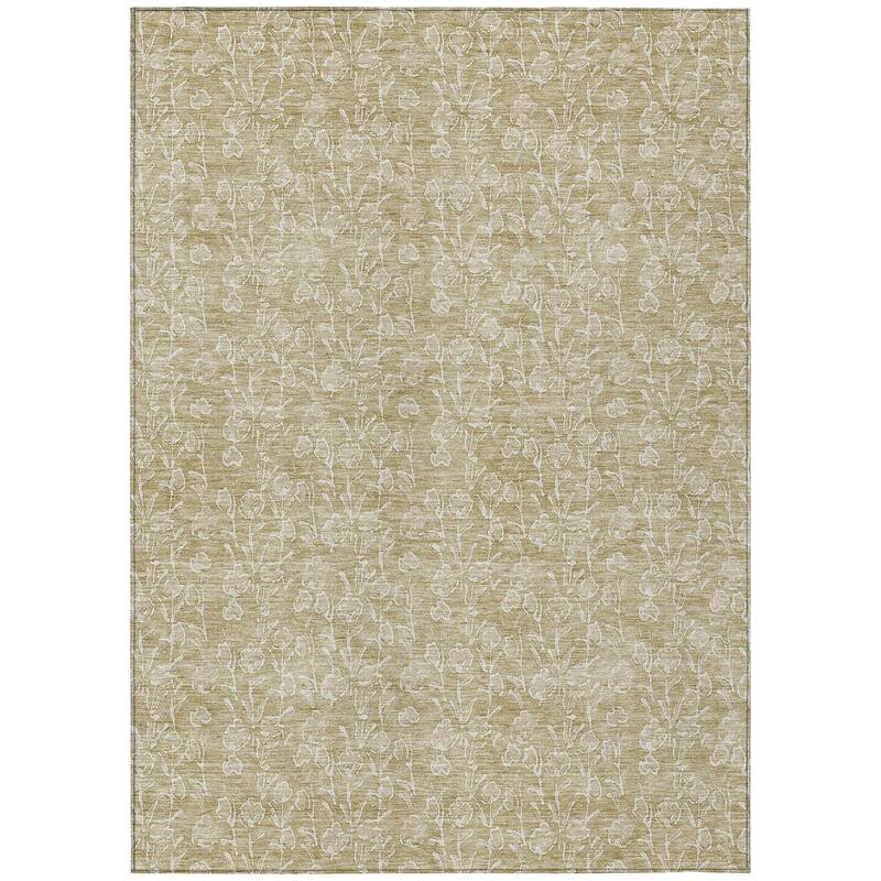 Machine Washable Indoor/ Outdoor Chantille Modern Floral Impressions Rug