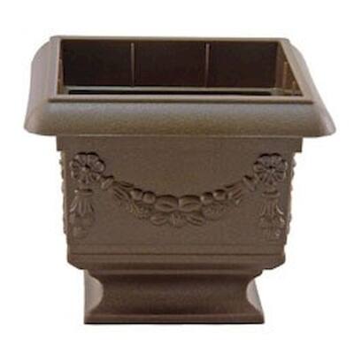 Decorative Square Bronze Color On A Pedestal Planter