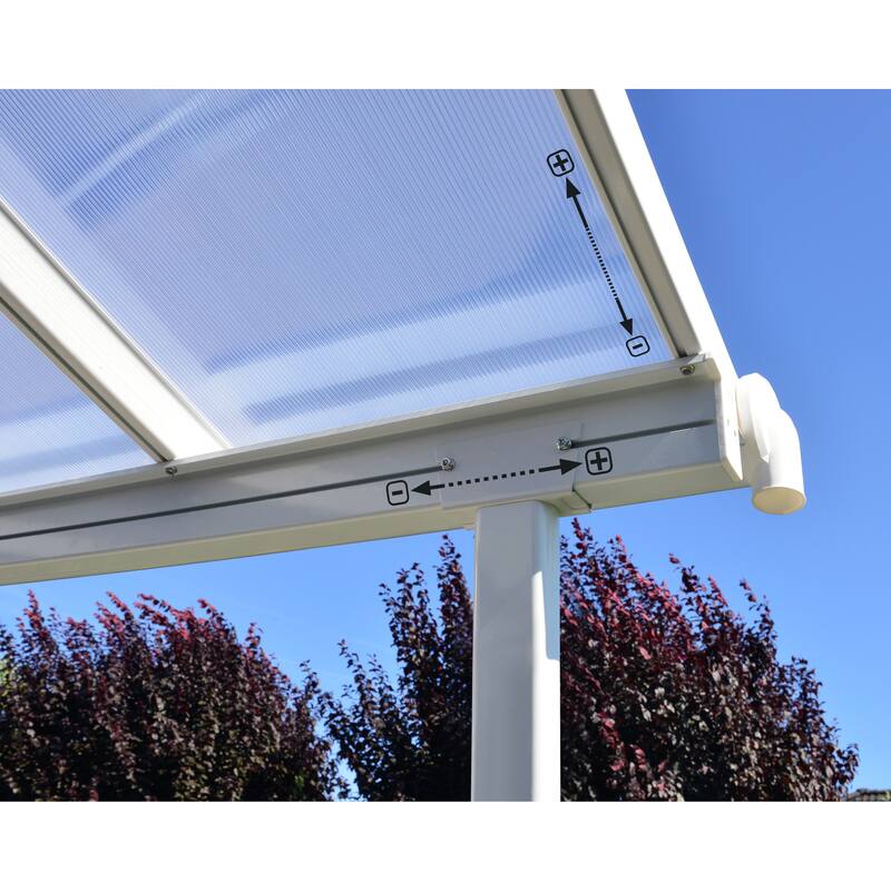 Sierra 7.5 ft. White & Grey Clear Panel Aluminum Patio Cover