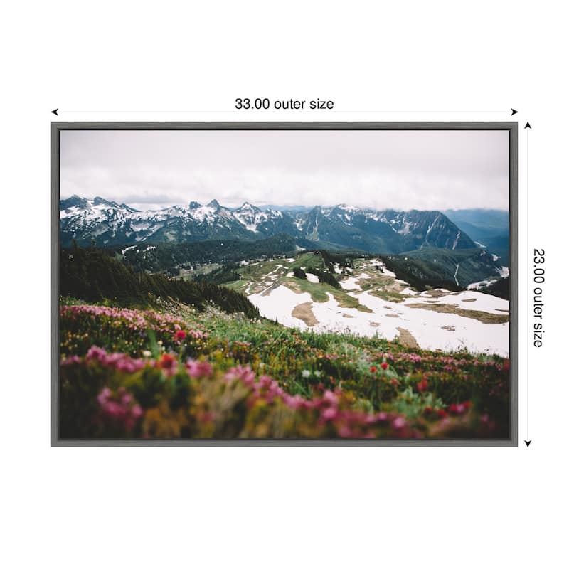 Kate and Laurel Sylvie Snow Covered Mountain Landscape Framed Canvas by Patricia Hasz of Patricia Rae Photography