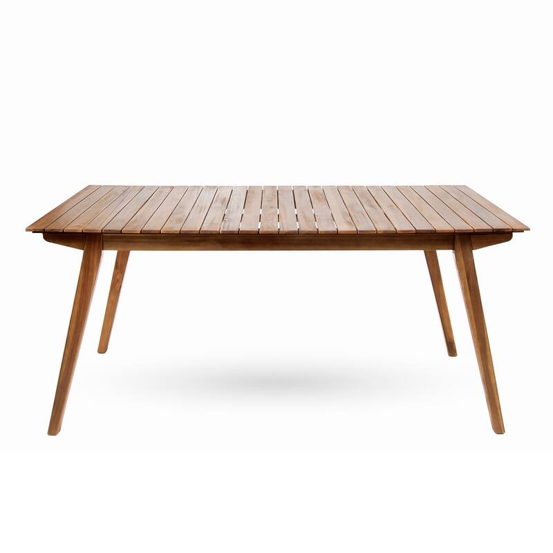 69 Inch Acacia Wood Dining Table Solid Wood Outdoor Weather Resistant