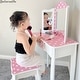 preview thumbnail 4 of 8, Fantasy Fields Gisele Polka Dot Kids Vanity Table & Stool