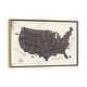 preview thumbnail 7 of 7, iCanvas "USA" by Mike Koubou Framed Gold - 18x26