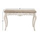 preview thumbnail 19 of 20, White Wood Intricately Carved Scroll Console Table with Brown Wood Top