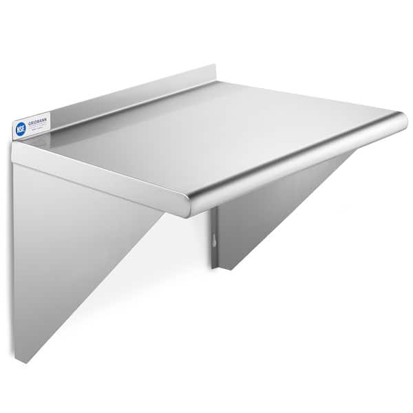 NSF 3-Sided Commercial Stainless Steel Wall Mount Shelf 18 x 24