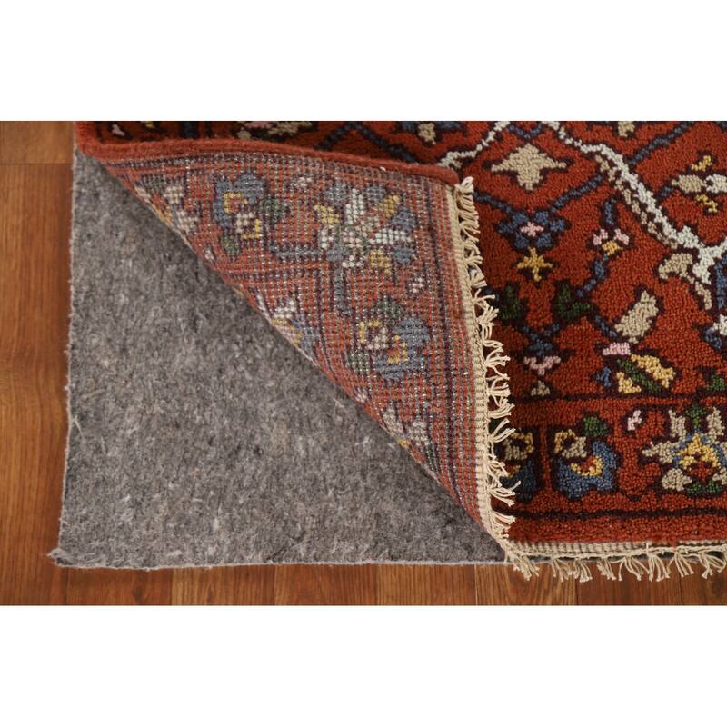 Geometric Oushak Oriental Area Rug Hand-knotted Wool Carpet - 2'7"x 5'10"
