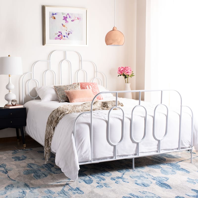SAFAVIEH Alcie Retro Metal Bed - White - Full