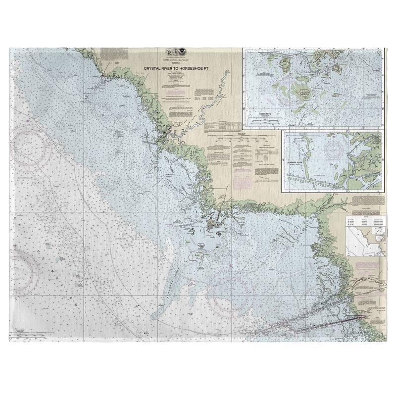 Crystal River to Horseshoe Point, FL Nautical Map Place Mat Set of 4