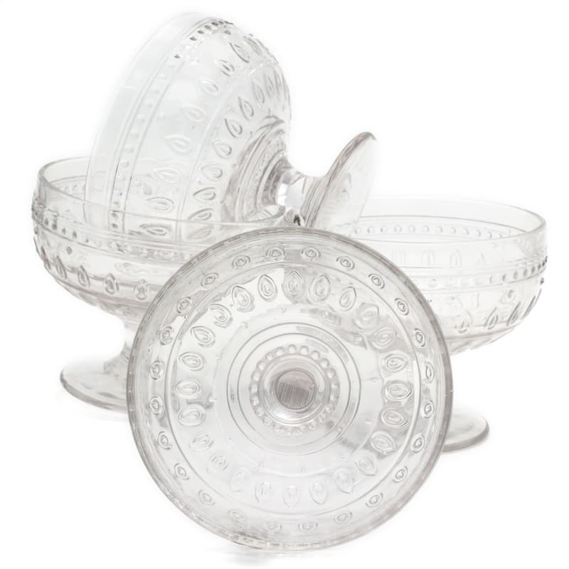 Euro Ceramica Fez 4 Piece 13 oz Martini / Dessert Footed Bowl Set
