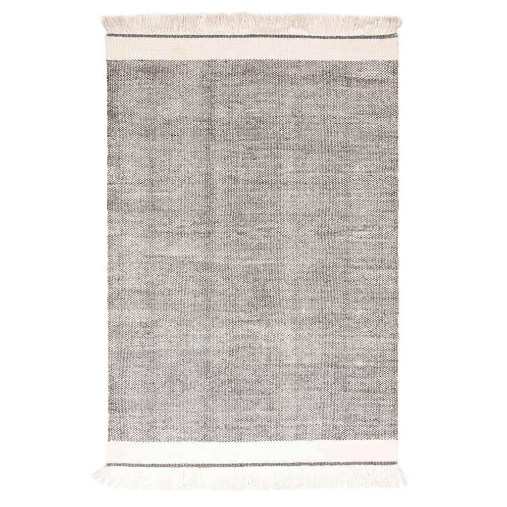 ECARPETGALLERY Braid weave Sienna Dark Grey Wool Rug - 5'1 x 7'7