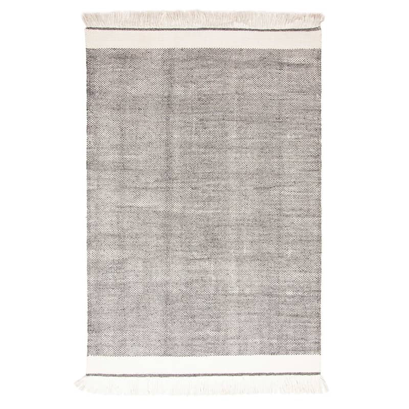 ECARPETGALLERY Braid weave Sienna Dark Grey Wool Rug - 5'1 x 7'7