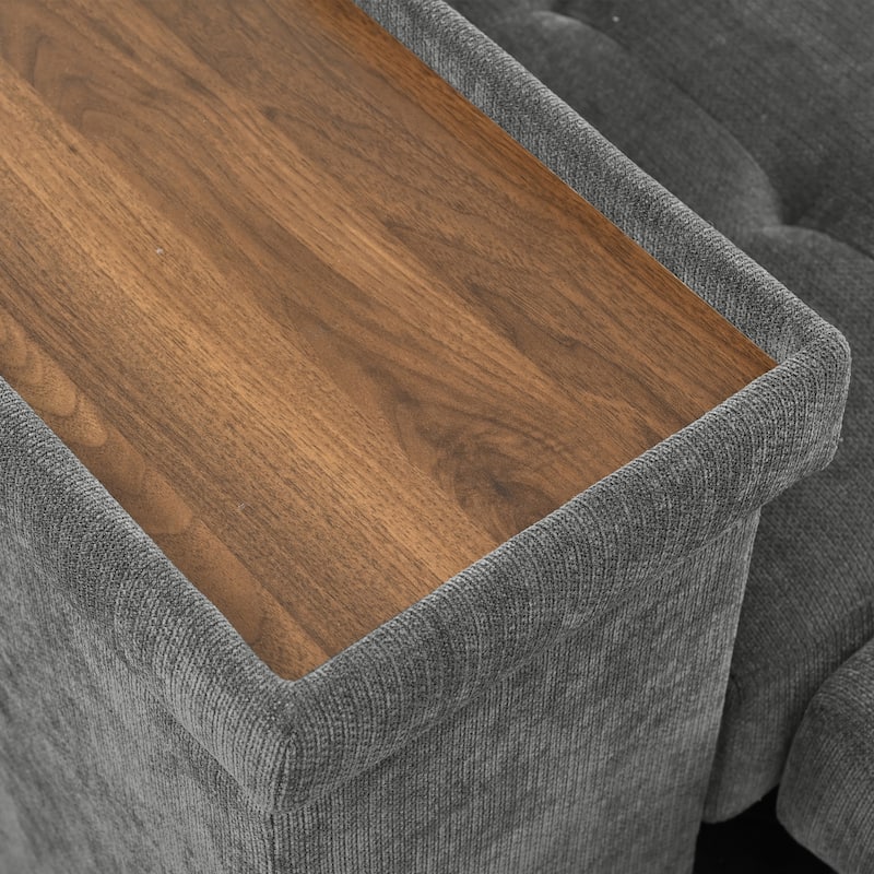 91.5 Inch L Shaped Couch with Pull Out Bed