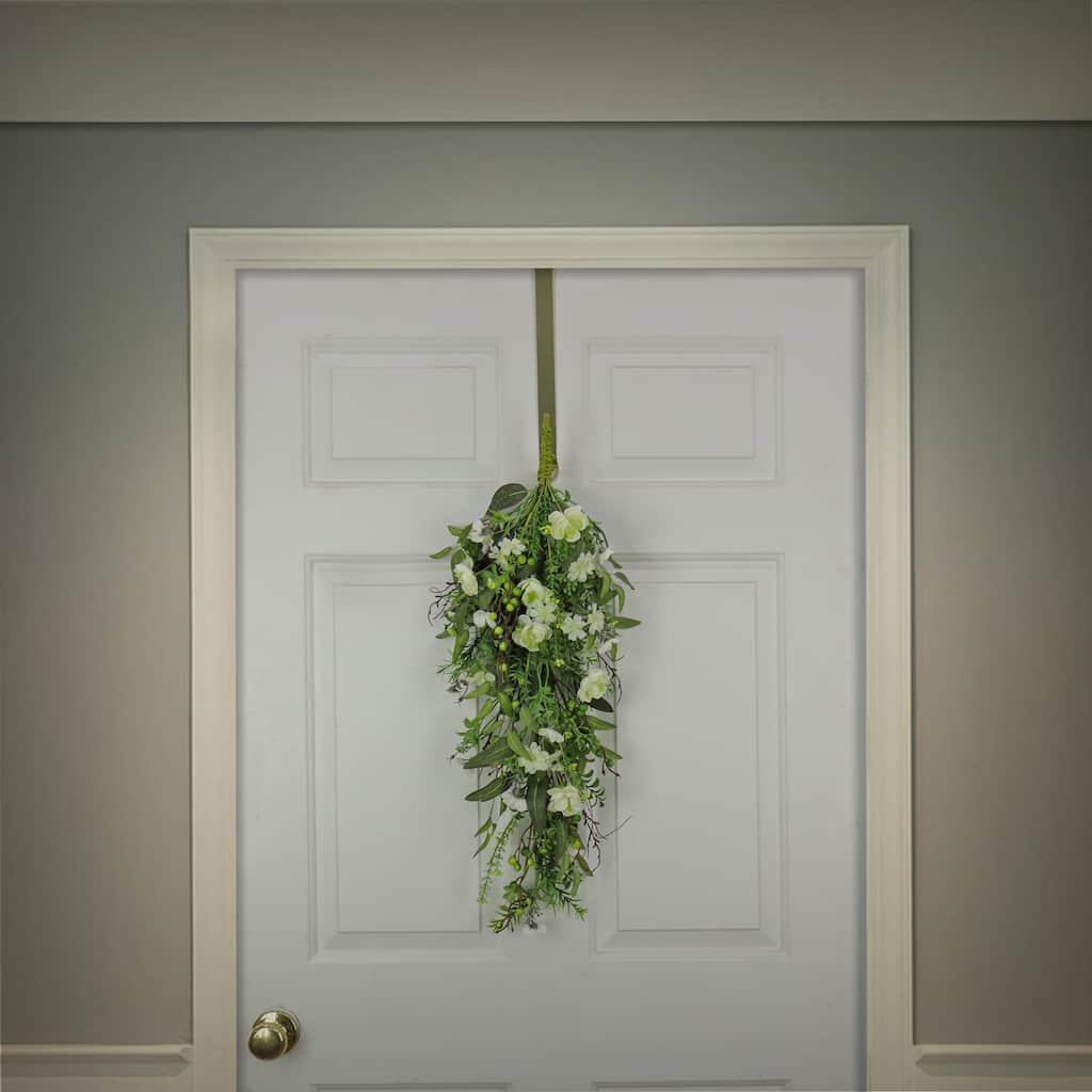 National Tree Company 28 in. Blossoms and Berries Teardrop