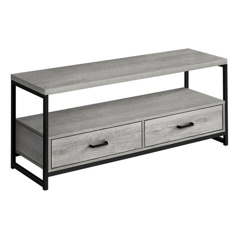 Offex 48"L Grey WoodLook Entertainment Center/Media Console w/ Drawers - 47.25"L x 15.5"W x 19.75"H