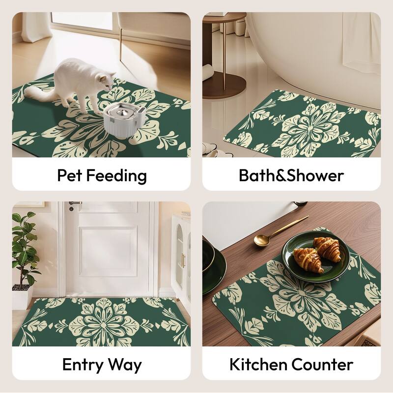 Non-Slip Area Floor Carpet，Quick Dry Super Absorbent Thin Mat for Bathroom Bathtub Shower Room Kitchen Entryway Sink