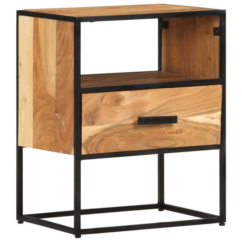vidaXL Bed Cabinet 15.7"x11.8"x19.7" Solid Acacia Wood