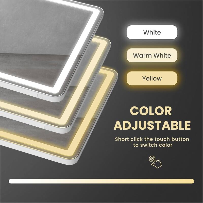 Floor Mirror with LED Light, 64" x 21" Full Length Mirror with Stand, Hanging Mirror Wall Mounted Mirror Full Body Mirror