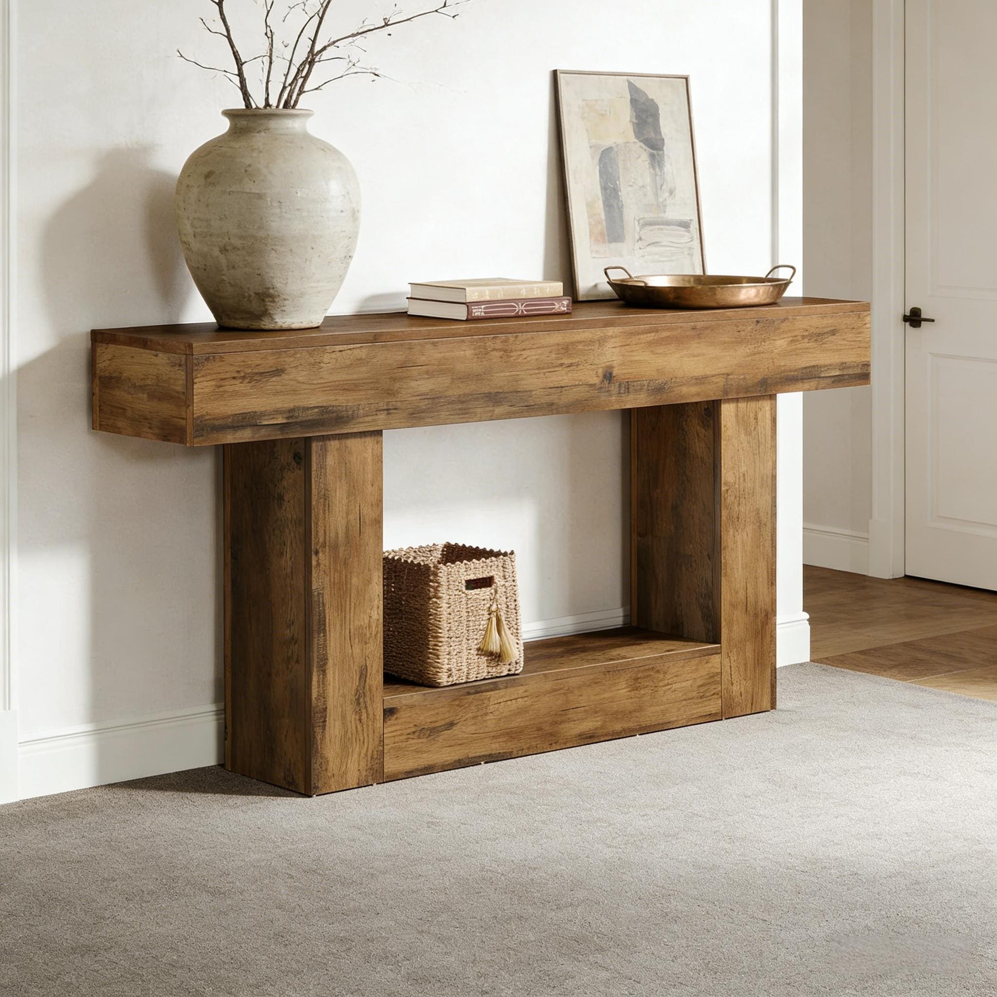 Two-Tier Hall Sofa Console Table For Entryway Living Room