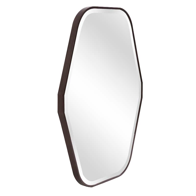Allan Andrews Octagonal Wall Mirror with Espresso Stained Wood Frame - 39"H x 29"W