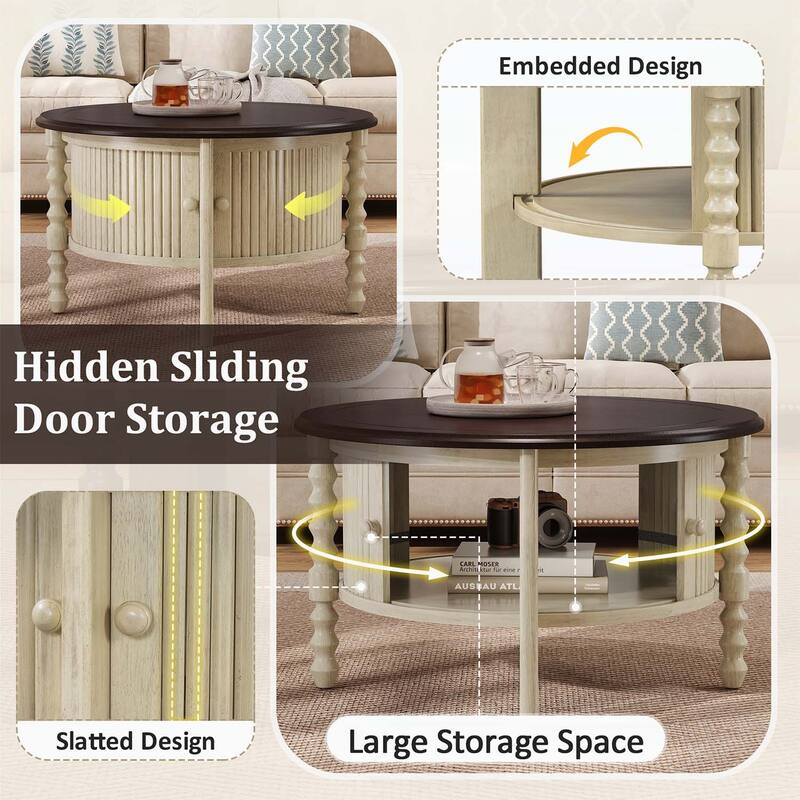 Accent Table with Storage,for Small Spaces