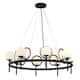 EVOLV Fusion Halo 8-Light Matte Black with Brass Ring Chandelier with ...