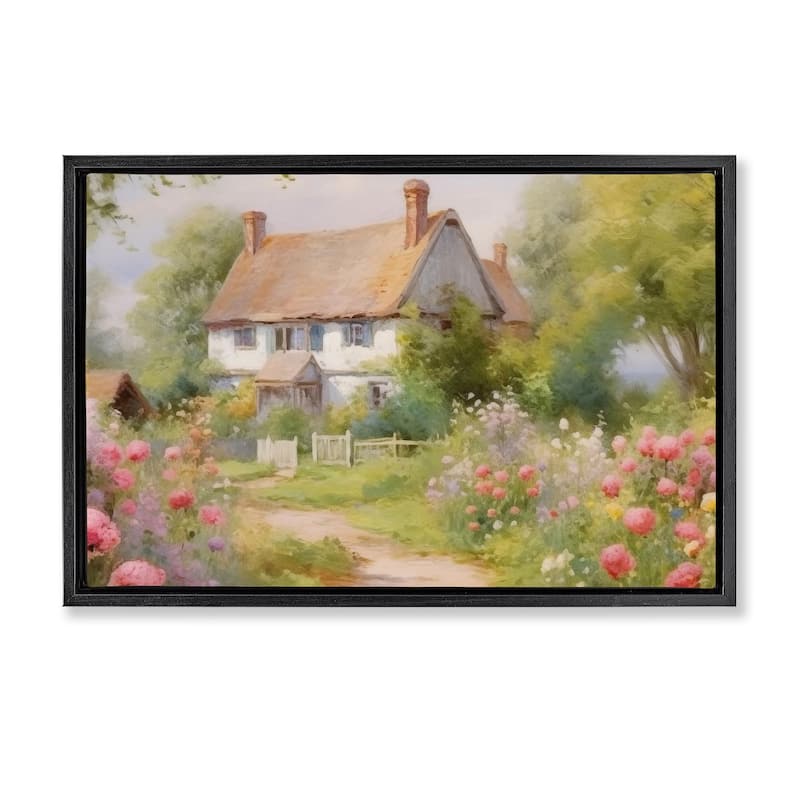 Stupell Nature Filled Cottage Garden Framed Floater Canvas Wall Art Design By Nini Art - 31 x 21 - Black