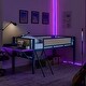 preview thumbnail 13 of 18, Metal Loft Bed with Rectangular Desk, Rattan LED Loft Bed Frame with Storage Shelves and Hanging Storage Compartments
