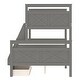 preview thumbnail 9 of 10, Gray Twin Over Full Bunk Bed with Drawers, Guardrails, and Ladder