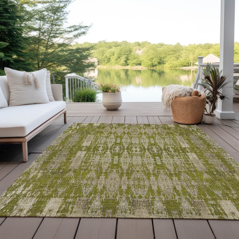 Machine Washable Indoor/ Outdoor Chantille Moroccan Boho Rug