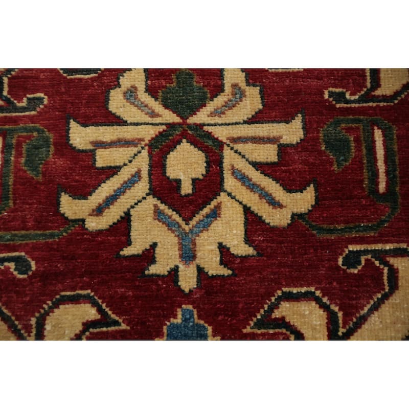 Hand Knotted Oriental 100% Wool Carpet Traditional Geometric Red Super Kazak Area Rug - 10' 8'' X 8' 0''