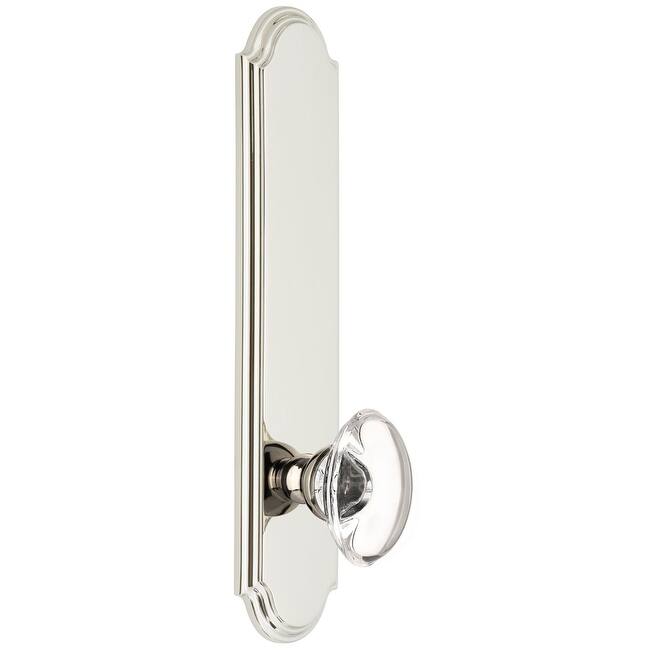 Grandeur Arc Solid Brass Tall Plate Rose Single Dummy Door Knob with