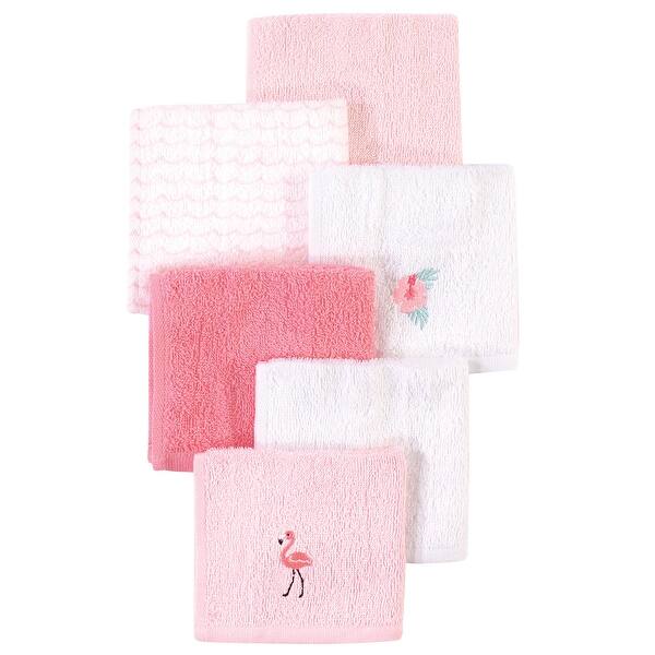 slide 1 of 1, Hudson Baby Infant Girl Super Soft Cotton Washcloths, Flamingo, One Size - Flamingo - One Size One Size - Flamingo
