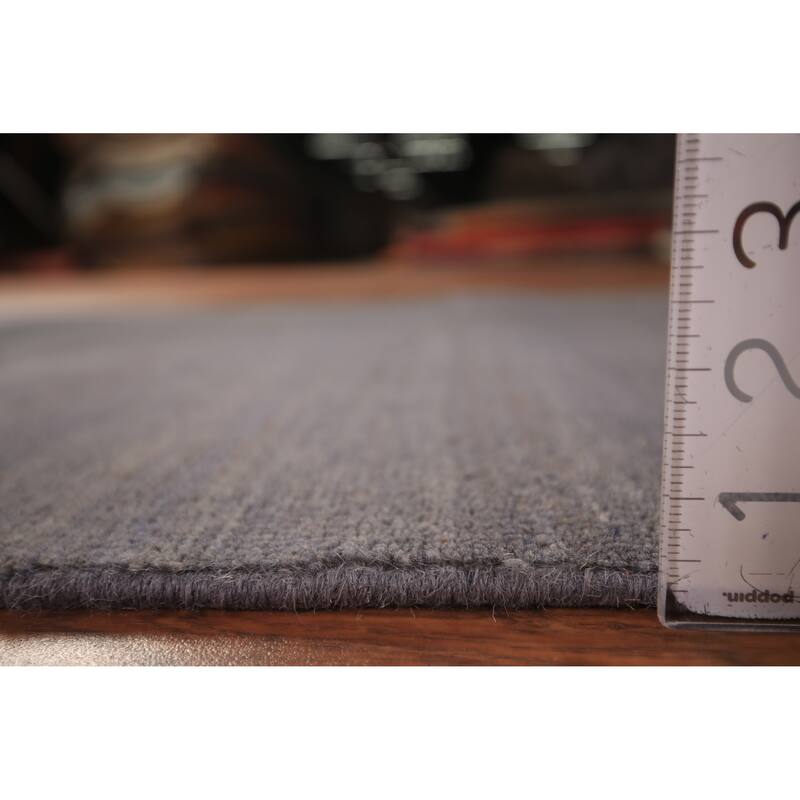 Modern Gray Gabbeh Oriental Foyer Rug Hand-Knotted Wool Carpet - 3'2" x 4'10"