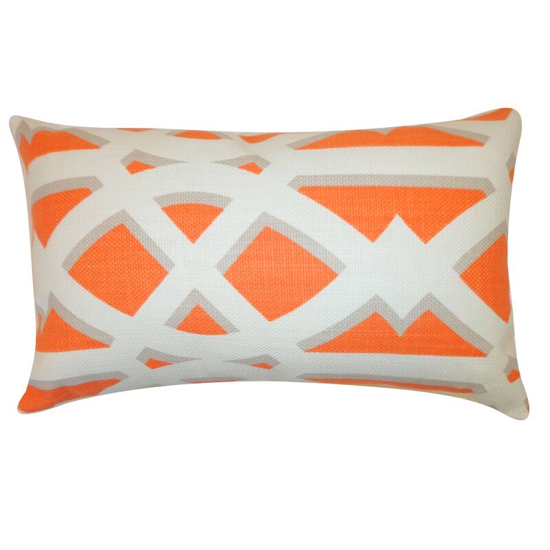 Jiti Indoor Geometric Patterned Cotton Accent Rectangle Lumbar Pillow 12 x 20