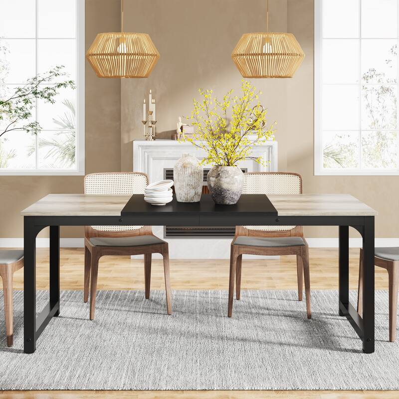 71" Modern Dining Table for 6-8, Kitchen Table for Dining Room - 70.87" L x 31.50" W x 29.53" H