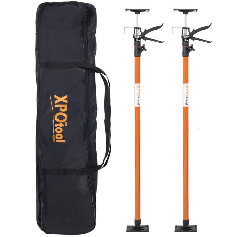 2 Pack Steel Adjustable Support Poles (45 to114") ,3rd Hand Support System for Jacks, Cargo Bars and Cabinets with Carry Bag - Brown