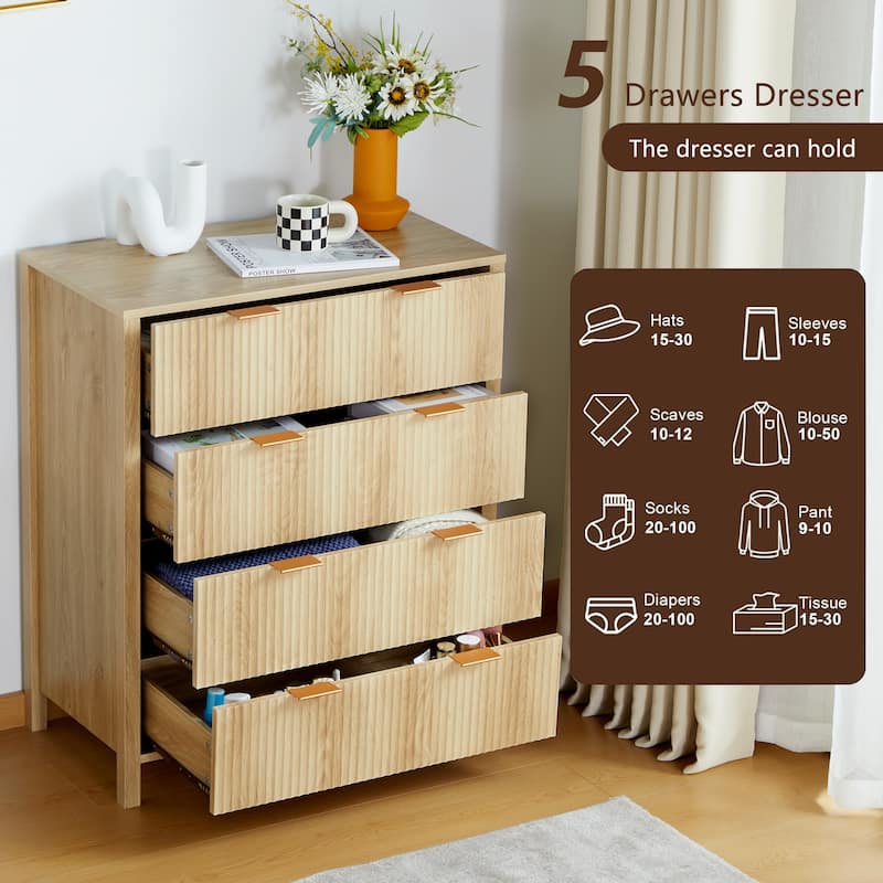 Wooden 4-Drawer Storage Cabinet Dresser
