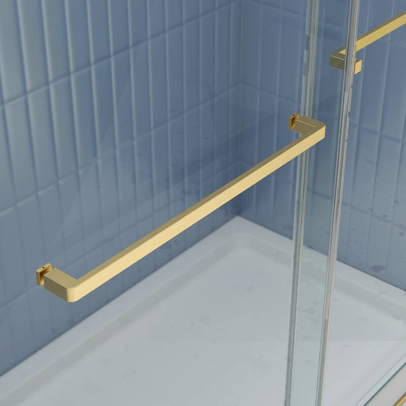 48"/60" x 74" Double Sliding Semi-Frameless Shower Door with Clear Glass