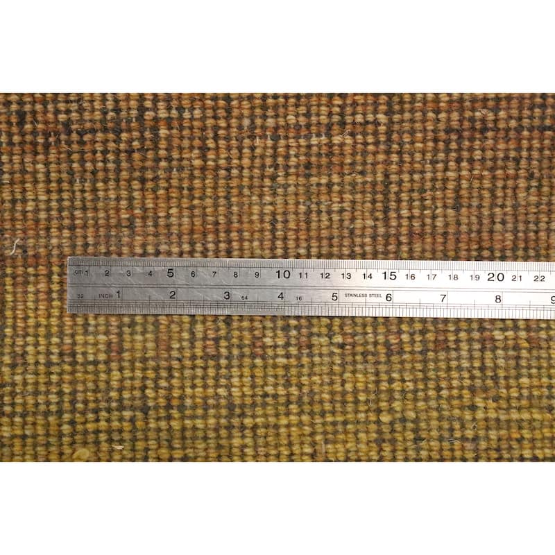 Hand Knotted Oriental 100% Wool Carpet Modern Stripe Multi-Colored Gabbeh Area Rug - 5' 10'' X 2' 9''