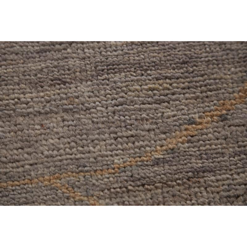 Hand Knotted Oriental 100% Wool Carpet Transitional All-Over Greys & Charcoal Oushak Area Rug - 9' 8'' X 8' 3''