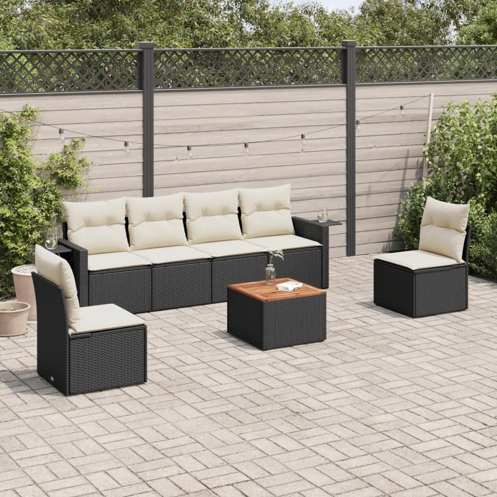 vidaXL Garden Sofa Set PE rattan 7-seater Foldable - 21.7 x 21.7 x 14.6 in (W x L x H)