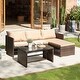 preview thumbnail 4 of 18, Tappio 3-piece Outdoor Wicker Sofa Furniture Conversation Set