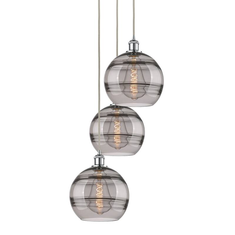 Innovations Lighting 113B-3P-36-17 Rochester Pendant Rochester 3 Light - Polished Chrome / Smoked