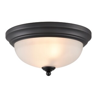 Elk Home Basics Black With White Glass 2 Light Flush Mount - Bed Bath ...