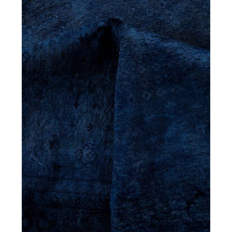 Overdyed One-of-a-Kind Hand-Knotted Area Rug - Blue - 6' 1" x 9' 0"