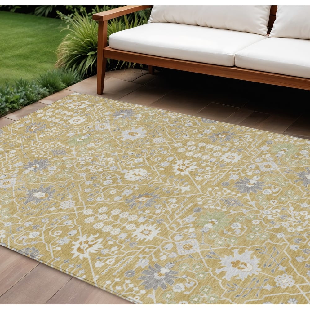 HomeRoots Oriental Traditional Rectangle Outdoor Rug