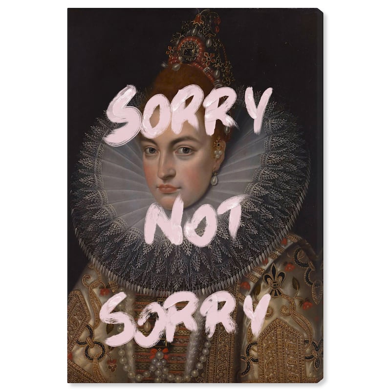 Wynwood Studio Canvas Fashion and Glam Sorry Not Sorry Pink and Light Pink Shabby Chic Wall Art Canvas Print