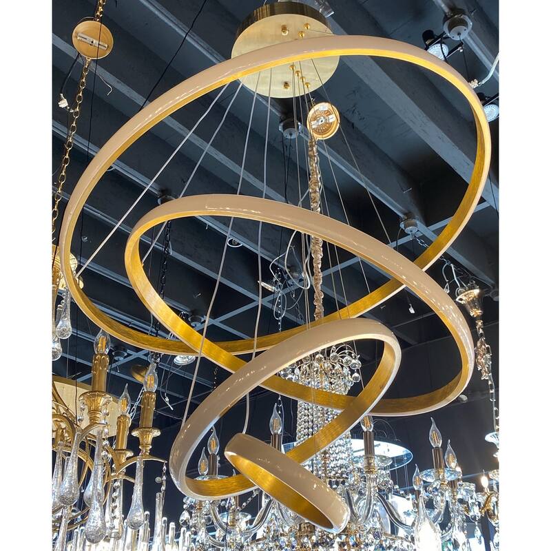 LED Modern Circles Chandelier Lighting Fixture 32" Wide