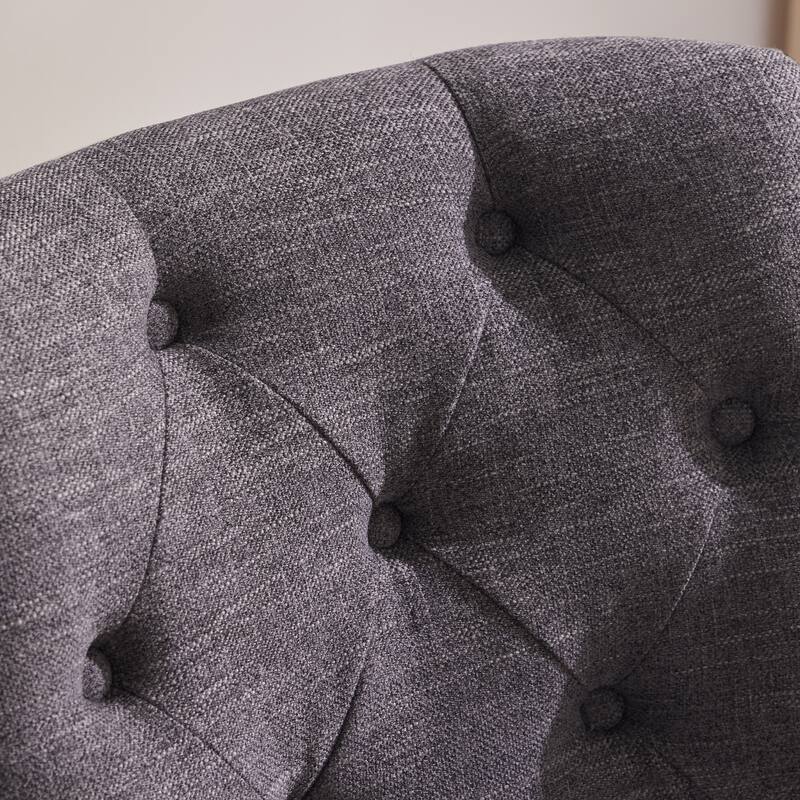 Chenille Fabric Swivel Desk Chair - Adjustable Height Armless Home Office